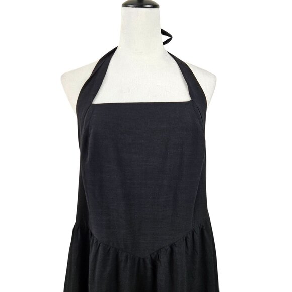 Zesica Womens XL Halter Maxi Dress Black Smocked Back Casual Beach Vacation Sexy - Picture 6 of 10